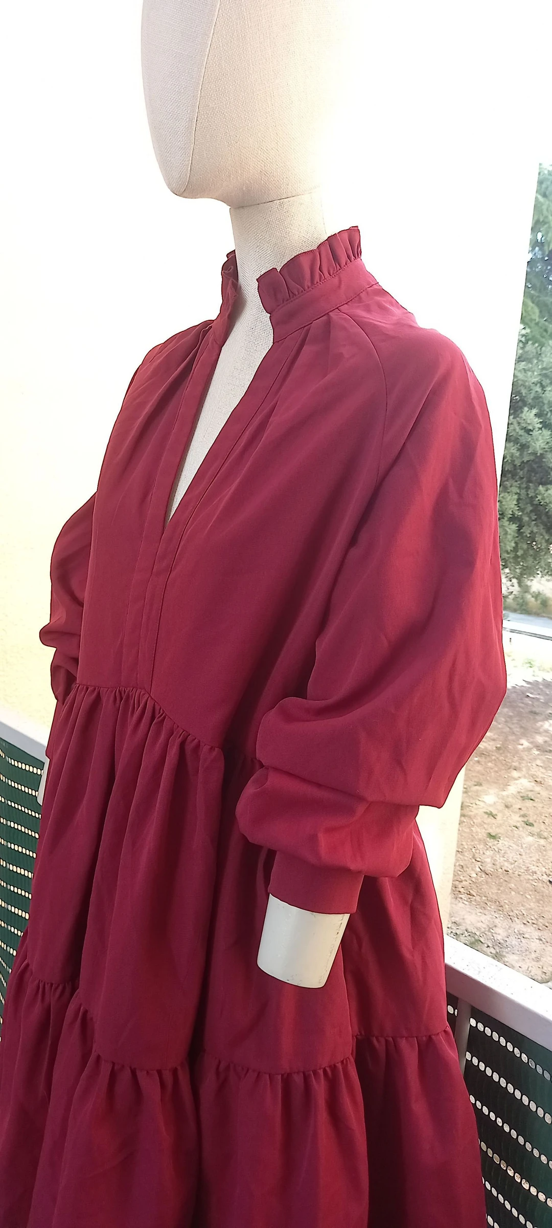 Chique bordeaux jurk S – photo 4